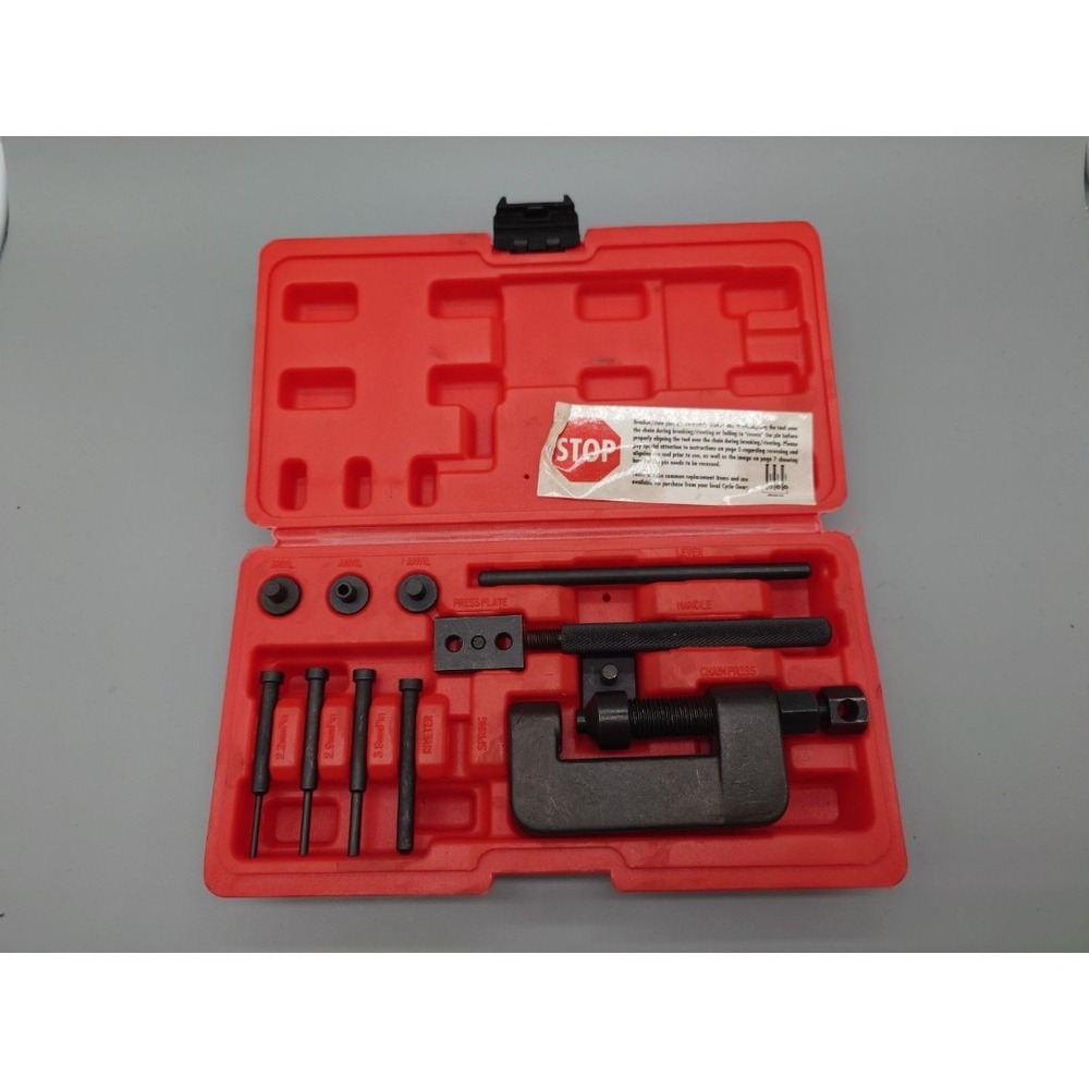 Stockton Tool Motorcycle Chain Breaker & Riveting Kit Red Case (GNH003695)
